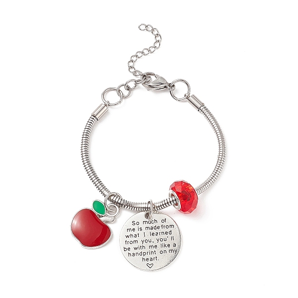 PandaHall Alloy Apple Charm Bracelet with Glass Beaded, Word European Bracelet for Teachers' Day, Red, 6-3/4 inch(17cm) Alloy Red
PandaHall Alloy Apple Charm Bracelet with Glass Beaded, Word European Bracelet for Teachers' Day, Red, 6-3/4 inch(17cm) Alloy Red
