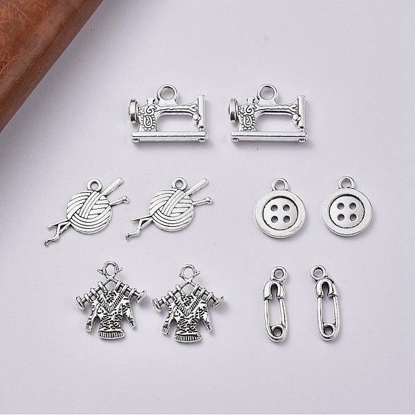 PandaHall Sewing Theme, Tibetan Style Zinc Alloy Pendants, Sweater, Yarn, Sewing Machine, 4-Hole Button, Safety-pin, Antique Silver...
PandaHall Sewing Theme, Tibetan Style Zinc Alloy Pendants, Sweater, Yarn, Sewing Machine, 4-Hole Button, Safety-pin, Antique Silver...