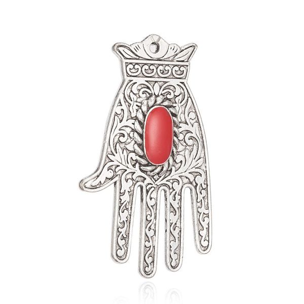 PandaHall Alloy Enamel Big Pendants, Palm, Antique Silver, Red, 60x36x4mm, Hole: 2mm Alloy+Enamel Palm Red
PandaHall Alloy Enamel Big Pendants, Palm, Antique Silver, Red, 60x36x4mm, Hole: 2mm Alloy+Enamel Palm Red