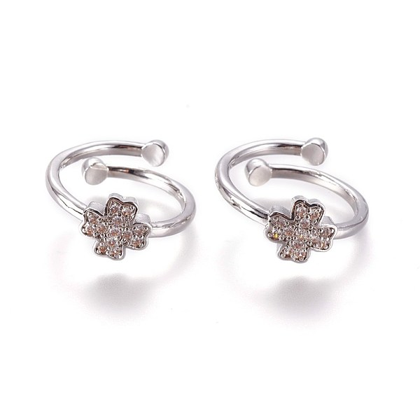 PandaHall Adjustable Brass Micro Pave Cubic Zirconia Finger Rings, Clover, Clear, Platinum, Size: 6, 16mm Brass+Cubic Zirconia Clear
PandaHall Adjustable Brass Micro Pave Cubic Zirconia Finger Rings, Clover, Clear, Platinum, Size: 6, 16mm Brass+Cubic Zirconia Clear