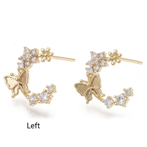 PandaHall Brass Micro Pave Clear Cubic Zirconia Stud Earring Findings, Real 18K Gold Plated, Nickel Free, Flower with Butterfly, 15.5x13mm...
PandaHall Brass Micro Pave Clear Cubic Zirconia Stud Earring Findings, Real 18K Gold Plated, Nickel Free, Flower with Butterfly, 15.5x13mm...