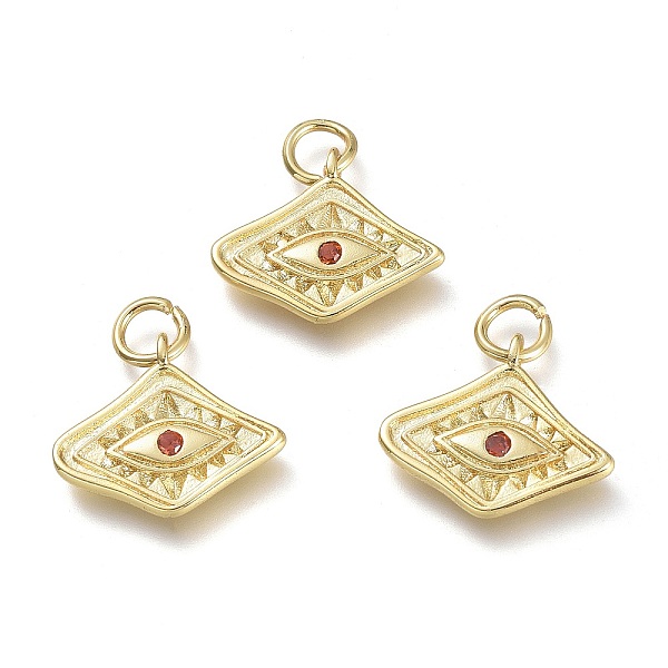 PandaHall Brass Micro Pave Cubic Zirconia Pendants, with Jump Rings, Diamond with Evil Eye, Real 18K Gold Plated, Red, 13x15x2mm, Hole...
PandaHall Brass Micro Pave Cubic Zirconia Pendants, with Jump Rings, Diamond with Evil Eye, Real 18K Gold Plated, Red, 13x15x2mm, Hole...