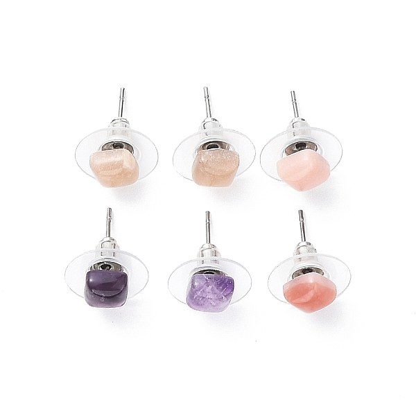 PandaHall Natural Gemstone Stud Earrings for Women, with 304 Stainless Steel Ear Studs, Square, 6x6mm, Pin: 0.8mm Mixed Stone Square
PandaHall Natural Gemstone Stud Earrings for Women, with 304 Stainless Steel Ear Studs, Square, 6x6mm, Pin: 0.8mm Mixed Stone Square