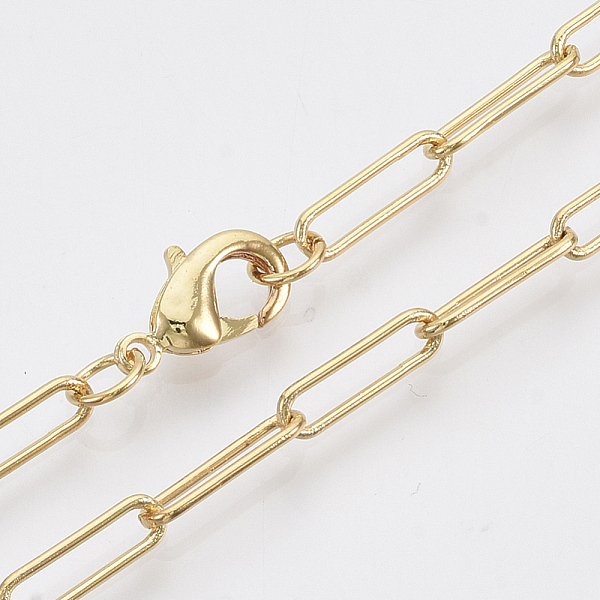 PandaHall Brass Round Oval Paperclip Chain Necklace Making, with Lobster Claw Clasps, Real 18K Gold Plated, 24.4 inch(62cm), Link...
PandaHall Brass Round Oval Paperclip Chain Necklace Making, with Lobster Claw Clasps, Real 18K Gold Plated, 24.4 inch(62cm), Link...