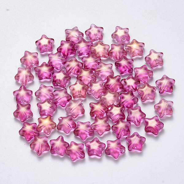 PandaHall Spray Painted Glass Beads, with Glitter Powder, Star, Fuchsia, 8x8.5x4mm, Hole: 1mm Glass Star Pink
PandaHall Spray Painted Glass Beads, with Glitter Powder, Star, Fuchsia, 8x8.5x4mm, Hole: 1mm Glass Star Pink