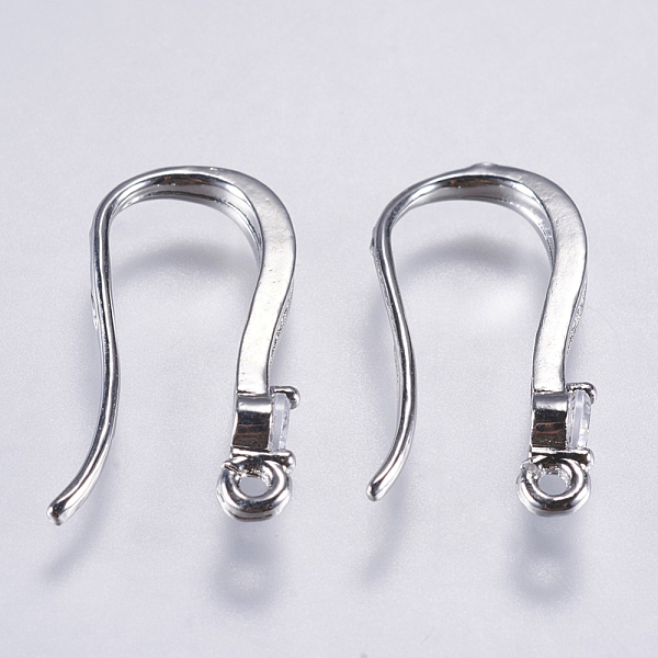 PandaHall Brass Micro Pave Cubic Zirconia Earring Hooks, with Horizontal Loop, Lead Free & Cadmium Free, Platinum, 18.5x12x2mm, Hole: 1mm...
PandaHall Brass Micro Pave Cubic Zirconia Earring Hooks, with Horizontal Loop, Lead Free & Cadmium Free, Platinum, 18.5x12x2mm, Hole: 1mm...
