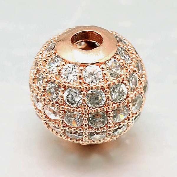 PandaHall Round Brass Micro Pave Cubic Zirconia Beads, Clear, Rose Gold, 10mm, Hole: 2mm Brass+Cubic Zirconia Round Clear
PandaHall Round Brass Micro Pave Cubic Zirconia Beads, Clear, Rose Gold, 10mm, Hole: 2mm Brass+Cubic Zirconia Round Clear