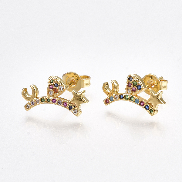 PandaHall Brass Micro Pave Cubic Zirconia(Random Mixed Color) Ear Studs, with Ear Nuts, Golden, 8x15mm, Pin: 0.7mm Cubic Zirconia
PandaHall Brass Micro Pave Cubic Zirconia(Random Mixed Color) Ear Studs, with Ear Nuts, Golden, 8x15mm, Pin: 0.7mm Cubic Zirconia