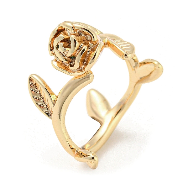 PandaHall Brass Open Cuff Rings, Rose Flower, Real 18K Gold Plated, US Size 6(16.5mm) Brass Flower
PandaHall Brass Open Cuff Rings, Rose Flower, Real 18K Gold Plated, US Size 6(16.5mm) Brass Flower