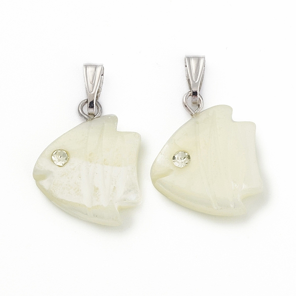 PandaHall Natural Trochid Shell/Trochus Shell Pendants, Fish Charms, with Crystal Rhinestone and Platinum Tone Iron Findings, Seashell Color...
PandaHall Natural Trochid Shell/Trochus Shell Pendants, Fish Charms, with Crystal Rhinestone and Platinum Tone Iron Findings, Seashell Color...