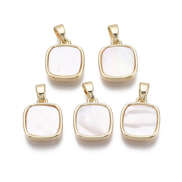 PandaHall Brass Charms, with Freshwater Shell, Nickel Free, Real 18k Gold Plated, Square, Seashell Color, 13x11x3mm, Hole: 2x4mm Freshwater...
PandaHall Brass Charms, with Freshwater Shell, Nickel Free, Real 18k Gold Plated, Square, Seashell Color, 13x11x3mm, Hole: 2x4mm Freshwater...