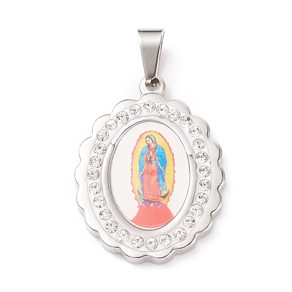 PandaHall 304 Stainless Steel Lady of Guadalupe Pendants, with Polymer Clay Rhinestones and Paper, Oval with Virgin Mary, Stainless Steel..., Clear
PandaHall 304 Stainless Steel Lady of Guadalupe Pendants, with Polymer Clay Rhinestones and Paper, Oval with Virgin Mary, Stainless Steel..., Clear