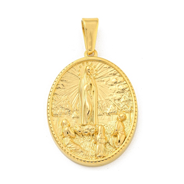 PandaHall Ion Plating(IP) 304 Stainless Steel Pendants, Oval with Saint Charm, Golden, 35.5x26x4mm, Hole: 9.5x5mm 304 Stainless Steel Oval
PandaHall Ion Plating(IP) 304 Stainless Steel Pendants, Oval with Saint Charm, Golden, 35.5x26x4mm, Hole: 9.5x5mm 304 Stainless Steel Oval