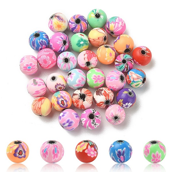 PandaHall Handmade Polymer Clay Beads, Round with Flower Pattern, Mixed Color, 8mm Polymer Clay Round Multicolor
PandaHall Handmade Polymer Clay Beads, Round with Flower Pattern, Mixed Color, 8mm Polymer Clay Round Multicolor