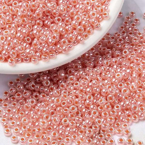 PandaHall MIYUKI Round Rocailles Beads, Japanese Seed Beads, (RR539) Salmon Ceylon, 8/0, 3mm, Hole: 1mm, about 422~455pcs/10g Glass Pink
PandaHall MIYUKI Round Rocailles Beads, Japanese Seed Beads, (RR539) Salmon Ceylon, 8/0, 3mm, Hole: 1mm, about 422~455pcs/10g Glass Pink