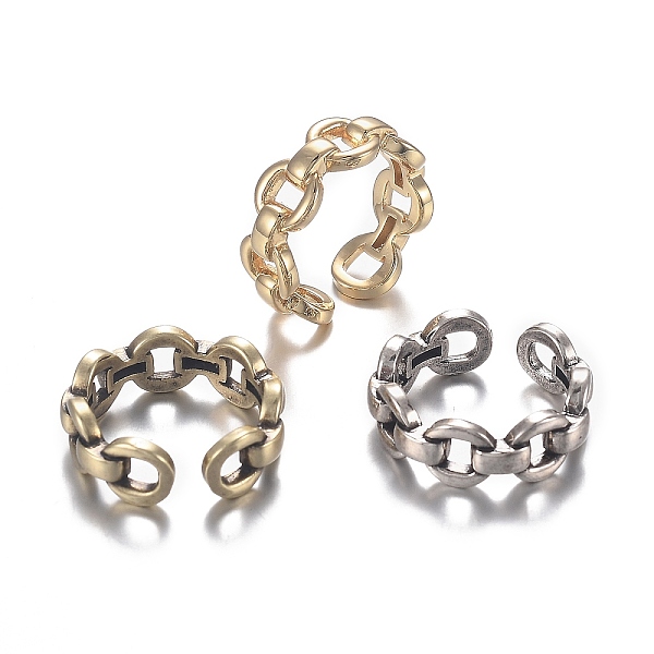 PandaHall Brass Cuff Rings, Open Rings, Long-Lasting Plated, Cable Chain Shape, Mixed Color, US Size 6(16.5mm) Brass
PandaHall Brass Cuff Rings, Open Rings, Long-Lasting Plated, Cable Chain Shape, Mixed Color, US Size 6(16.5mm) Brass