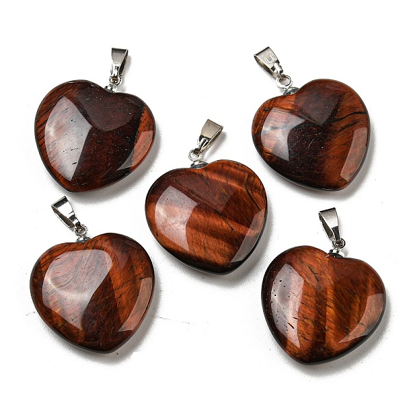 PandaHall Natural Red Tiger Eye Pendants, Heart, with Brass Findings, Platinum, 22~23x20~20.5x6~7.5mm, Hole: 5x8mm Tiger Eye Heart
PandaHall Natural Red Tiger Eye Pendants, Heart, with Brass Findings, Platinum, 22~23x20~20.5x6~7.5mm, Hole: 5x8mm Tiger Eye Heart