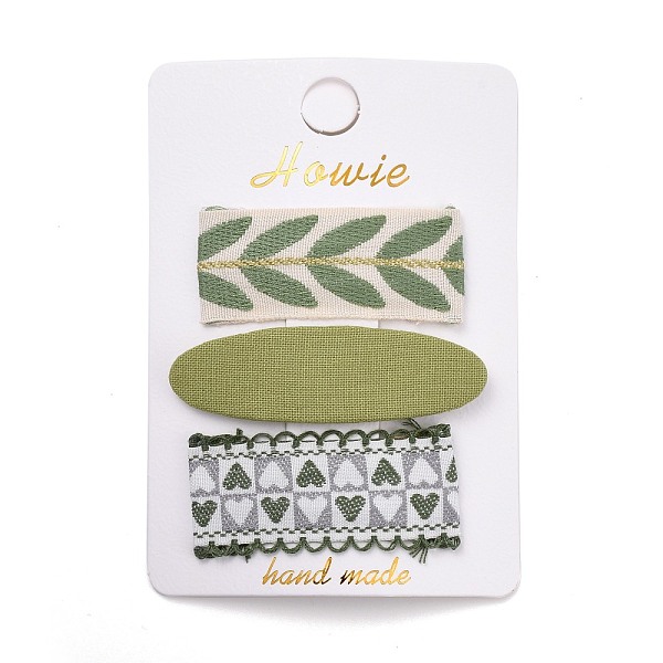 PandaHall Cloth Snap Hair Clips Set, with Platinum Iron Snap Clips, Rectangle & Oval, with Heart & Leaf Pattern, Dark Sea Green...
PandaHall Cloth Snap Hair Clips Set, with Platinum Iron Snap Clips, Rectangle & Oval, with Heart & Leaf Pattern, Dark Sea Green...