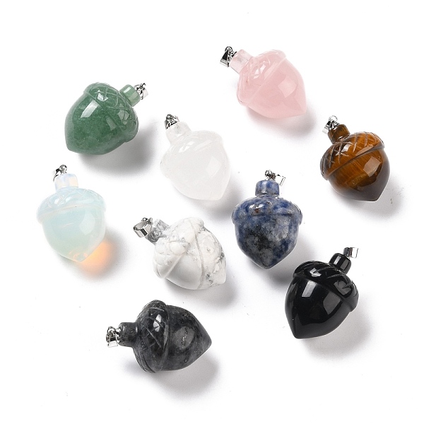 PandaHall Natural & Synthetic Gemstone Pendants, with Rack Plating Brass Findings, Cadmium Free & Lead Free, Real Platinum Plated, Acorns...
PandaHall Natural & Synthetic Gemstone Pendants, with Rack Plating Brass Findings, Cadmium Free & Lead Free, Real Platinum Plated, Acorns...