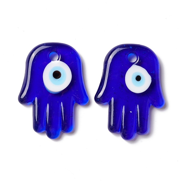 PandaHall Handmade Evil Eye Lampwork Pendants, Hamsa Hand/Hand of Miriam, Blue, 50x36x6mm, Hole: 4.8mm Lampwork Palm Blue
PandaHall Handmade Evil Eye Lampwork Pendants, Hamsa Hand/Hand of Miriam, Blue, 50x36x6mm, Hole: 4.8mm Lampwork Palm Blue