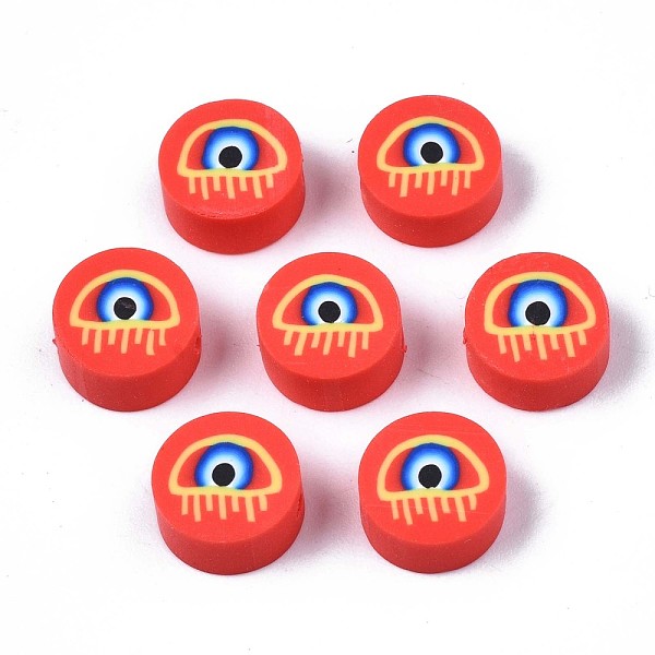PandaHall Handmade Polymer Clay Beads, Flat Round with Evil Eye, Red, 9.5~10x4.5mm, Hole: 1.6mm Polymer Clay Evil Eye Red
PandaHall Handmade Polymer Clay Beads, Flat Round with Evil Eye, Red, 9.5~10x4.5mm, Hole: 1.6mm Polymer Clay Evil Eye Red
