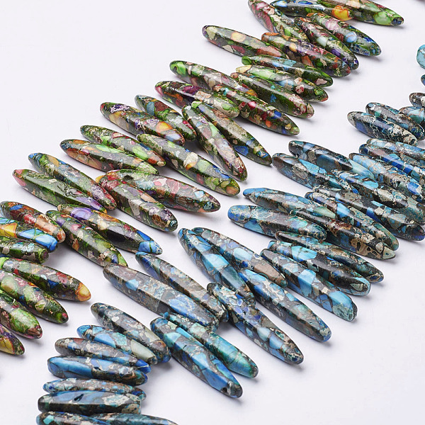 PandaHall Natural Imperial Jasper Beads Strands, Rice, Dyed & Heated, Mixed Color, 12~42x6~8x4~7mm, Hole: 1mm, 62pcs/strand, 15.7 inch..., Multicolor
PandaHall Natural Imperial Jasper Beads Strands, Rice, Dyed & Heated, Mixed Color, 12~42x6~8x4~7mm, Hole: 1mm, 62pcs/strand, 15.7 inch..., Multicolor