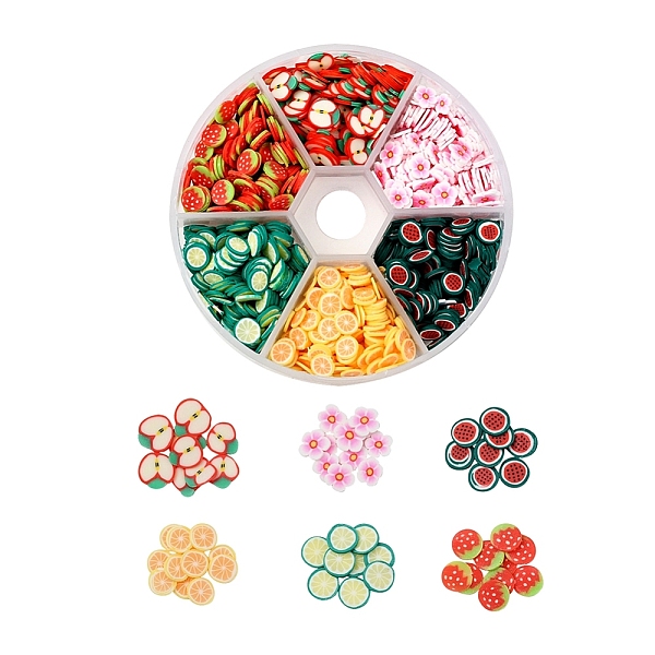PandaHall 1800Pcs 6 Style Fruit Theme Handmade Polymer Clay Nail Art Decoration, Fashion Nail Care, No Hole, Watermelon & Strawberry &..., Multicolor
PandaHall 1800Pcs 6 Style Fruit Theme Handmade Polymer Clay Nail Art Decoration, Fashion Nail Care, No Hole, Watermelon & Strawberry &..., Multicolor