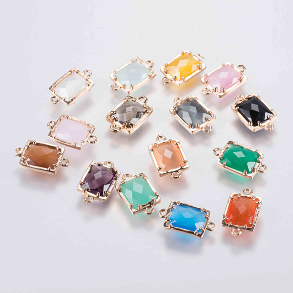 PandaHall Glass Links connectors, with Brass Finding, Faceted, Rectangle, Golden, Mixed Color, 15x9x4mm, Hole: 0.6mm Brass Rectangle..., Multicolor
PandaHall Glass Links connectors, with Brass Finding, Faceted, Rectangle, Golden, Mixed Color, 15x9x4mm, Hole: 0.6mm Brass Rectangle..., Multicolor
