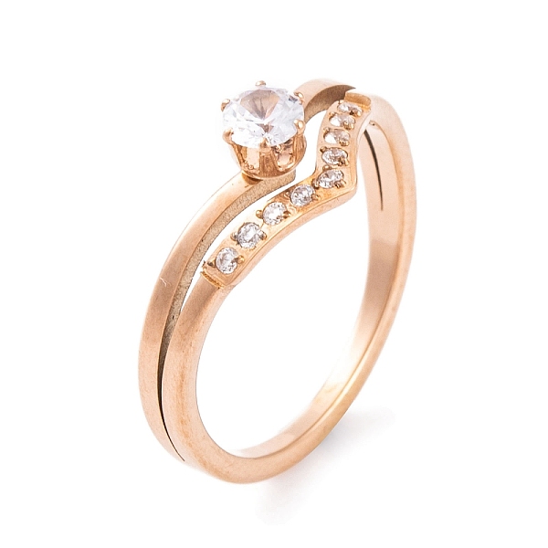 PandaHall 304 Stainless Steel Round Finger Ring for Women, with Cubic Zirconia, Rose Gold, US Size 6~9(16.5~18.9mm) Stainless Steel+Cubic..., Clear
PandaHall 304 Stainless Steel Round Finger Ring for Women, with Cubic Zirconia, Rose Gold, US Size 6~9(16.5~18.9mm) Stainless Steel+Cubic..., Clear