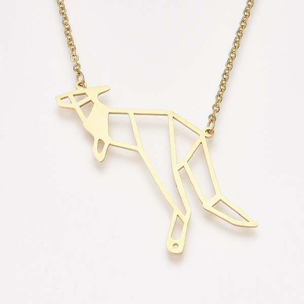 PandaHall 201 Stainless Steel Pendant Necklaces, with Cable Chains, Kangaroo, Golden, 17.9 inch(45.5cm), 2mm, Kangaroo: 49x59x1mm 201...
PandaHall 201 Stainless Steel Pendant Necklaces, with Cable Chains, Kangaroo, Golden, 17.9 inch(45.5cm), 2mm, Kangaroo: 49x59x1mm 201...