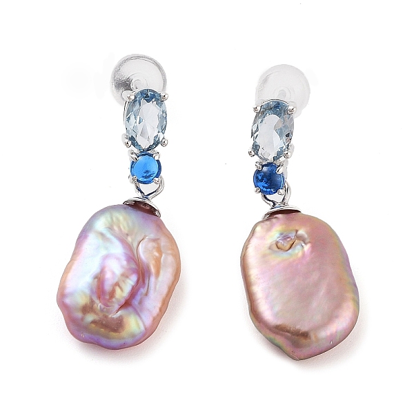 PandaHall Oval Rhodium Plated 925 Sterling Silver Studs Earrings, Pearl & Cubic Zirconia Dangle Earrings for Women, Platinum, 26x10.5mm...
PandaHall Oval Rhodium Plated 925 Sterling Silver Studs Earrings, Pearl & Cubic Zirconia Dangle Earrings for Women, Platinum, 26x10.5mm...