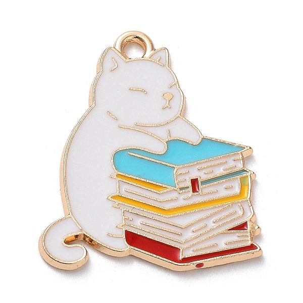 PandaHall Alloy Enamel Pendants, Light Gold, Cat with Book Charm, White, 26.5x22.5x1.5mm, Hole: 1.8mm Alloy+Enamel Cat Shape White
PandaHall Alloy Enamel Pendants, Light Gold, Cat with Book Charm, White, 26.5x22.5x1.5mm, Hole: 1.8mm Alloy+Enamel Cat Shape White