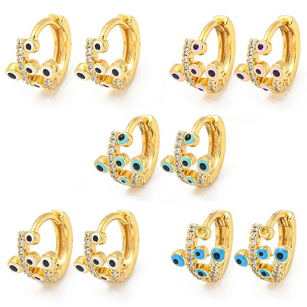 PandaHall Evil Eye Real 18K Gold Plated Brass Hoop Earrings, with Enamel and Clear Cubic Zirconia, Mixed Color, 11x9mm Cubic Zirconia Evil..., Multicolor
PandaHall Evil Eye Real 18K Gold Plated Brass Hoop Earrings, with Enamel and Clear Cubic Zirconia, Mixed Color, 11x9mm Cubic Zirconia Evil..., Multicolor