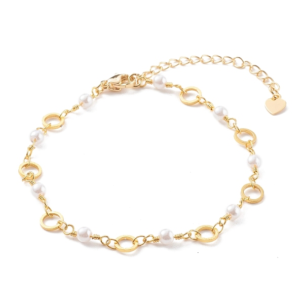 PandaHall Brass Ring Link Chain Bracelets, with Round Glass Beads and Lobster Claw Clasps, White, Real 18K Gold Plated, 7-5/8 inch(19.5cm)...
PandaHall Brass Ring Link Chain Bracelets, with Round Glass Beads and Lobster Claw Clasps, White, Real 18K Gold Plated, 7-5/8 inch(19.5cm)...