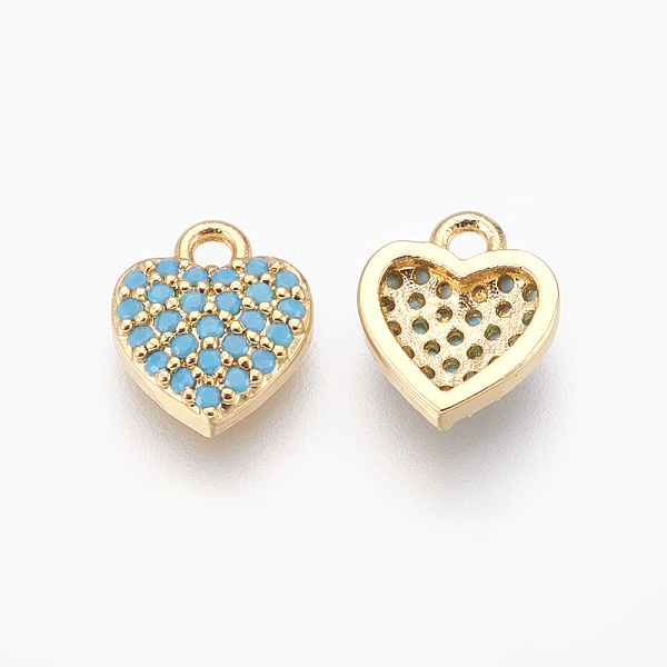 PandaHall Brass Micro Pave Cubic Zirconia Charms, Heart, Sky Blue, Golden, 9.5x8x2.5mm, Hole: 1.4mm Brass+Cubic Zirconia Heart Blue
PandaHall Brass Micro Pave Cubic Zirconia Charms, Heart, Sky Blue, Golden, 9.5x8x2.5mm, Hole: 1.4mm Brass+Cubic Zirconia Heart Blue