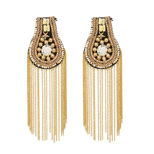 PandaHall SUPERFINDINGS 2Pcs Fashionable Tassel Epaulettes, Shoulder Badge, with Iron Chains & Pin, Cloth Findings, Golden, 236mm Iron
PandaHall SUPERFINDINGS 2Pcs Fashionable Tassel Epaulettes, Shoulder Badge, with Iron Chains & Pin, Cloth Findings, Golden, 236mm Iron