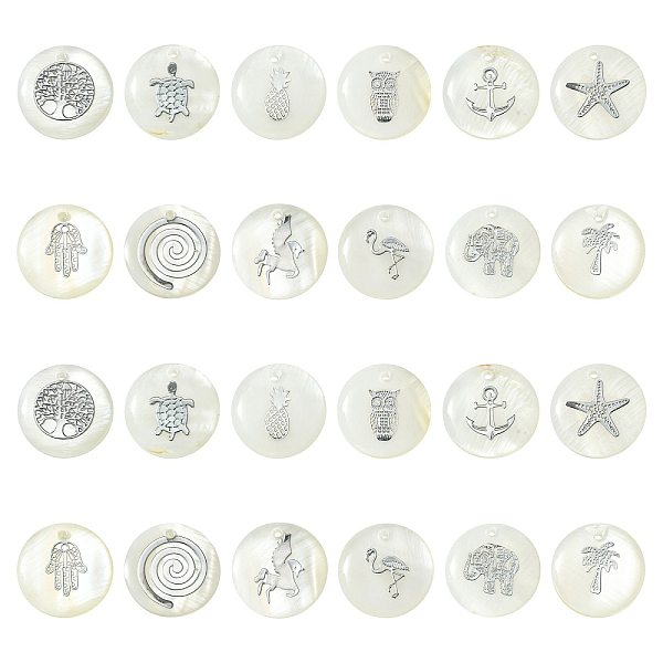 PandaHall Natural Freshwater Shell Pendants, Flat Round with Mixed Pattern, White, 16x4mm, Hole: 1.2mm, 12 patterns, 5pcs/pattern, 60pcs/box...
PandaHall Natural Freshwater Shell Pendants, Flat Round with Mixed Pattern, White, 16x4mm, Hole: 1.2mm, 12 patterns, 5pcs/pattern, 60pcs/box...