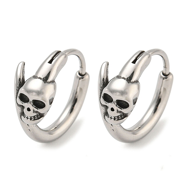 PandaHall 316 Surgical Stainless Steel Hoop Earrings, Antique Silver, Skull, 14x6.5mm 316 Surgical Stainless Steel Skull
PandaHall 316 Surgical Stainless Steel Hoop Earrings, Antique Silver, Skull, 14x6.5mm 316 Surgical Stainless Steel Skull