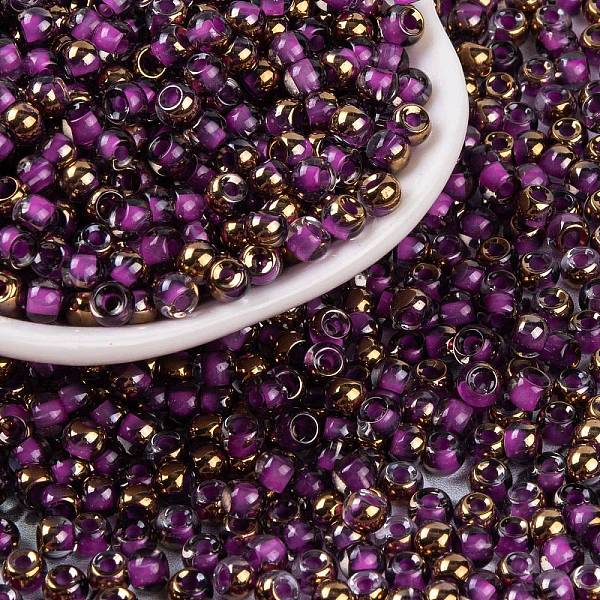 PandaHall Glass Seed Beads, Inside Colours, Half Gilded Plated, Round, Medium Orchid, 4x3mm, Hole: 1.2mm, 6428pcs/pound Glass
PandaHall Glass Seed Beads, Inside Colours, Half Gilded Plated, Round, Medium Orchid, 4x3mm, Hole: 1.2mm, 6428pcs/pound Glass