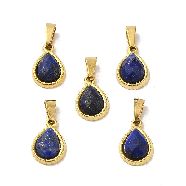 PandaHall Natural Lapis Lazuli Faceted Teardrop Charms, with Golden Tone 304 Stainless Steel Snap on Bails, 14x9.5x4mm, Hole: 6x3mm Lapis...
PandaHall Natural Lapis Lazuli Faceted Teardrop Charms, with Golden Tone 304 Stainless Steel Snap on Bails, 14x9.5x4mm, Hole: 6x3mm Lapis...