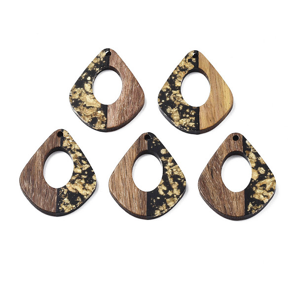 PandaHall Translucent Resin Waxed Walnut Wood Pendants, with Gold Foil, Teardrop, Black, 32.5x27x3mm, Hole: 2mm Resin+Wood Teardrop Black
PandaHall Translucent Resin Waxed Walnut Wood Pendants, with Gold Foil, Teardrop, Black, 32.5x27x3mm, Hole: 2mm Resin+Wood Teardrop Black