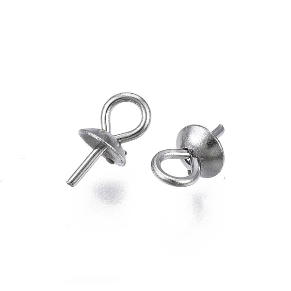 PandaHall 304 Stainless Steel Cup Peg Bails Pendants, For Half Drilled Beads, Half Round, Stainless Steel Color, 8x4mm, Hole: 2mm, Pin...
PandaHall 304 Stainless Steel Cup Peg Bails Pendants, For Half Drilled Beads, Half Round, Stainless Steel Color, 8x4mm, Hole: 2mm, Pin...