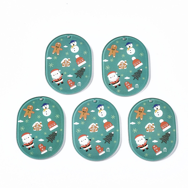 PandaHall Transparent Printed Acrylic Pendants, Christmas, Oval, Cadet Blue, 39.5x28.5x2.5mm, Hole: 1.6mm Acrylic Oval
PandaHall Transparent Printed Acrylic Pendants, Christmas, Oval, Cadet Blue, 39.5x28.5x2.5mm, Hole: 1.6mm Acrylic Oval