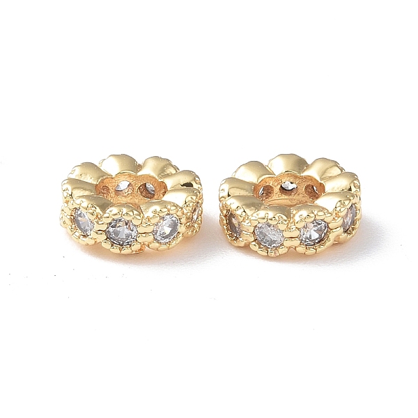PandaHall Brass Micro Pave Cubic Zirconia Spacer Beads, Flat Round, Real 18K Gold Plated, 8x3mm, Hole: 4mm Brass+Cubic Zirconia Flat Round..., Clear
PandaHall Brass Micro Pave Cubic Zirconia Spacer Beads, Flat Round, Real 18K Gold Plated, 8x3mm, Hole: 4mm Brass+Cubic Zirconia Flat Round..., Clear