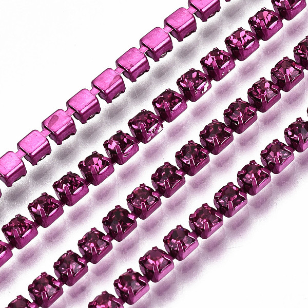 PandaHall Electrophoresis Iron Rhinestone Strass Chains, Rhinestone Cup Chains, with Spool, Fuchsia, SS8.5, 2.4~2.5mm, about 10yards/roll..., Purple
PandaHall Electrophoresis Iron Rhinestone Strass Chains, Rhinestone Cup Chains, with Spool, Fuchsia, SS8.5, 2.4~2.5mm, about 10yards/roll..., Purple