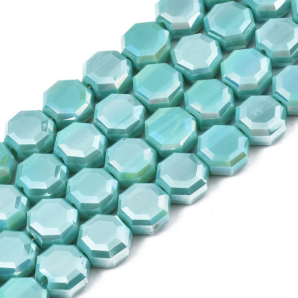 PandaHall Electroplate Opaque Solid Color Glass Beads Strands, AB Color Plated, Half Plated, Faceted, Octagon, Medium Turquoise, 7~8x7~8x4mm...
PandaHall Electroplate Opaque Solid Color Glass Beads Strands, AB Color Plated, Half Plated, Faceted, Octagon, Medium Turquoise, 7~8x7~8x4mm...