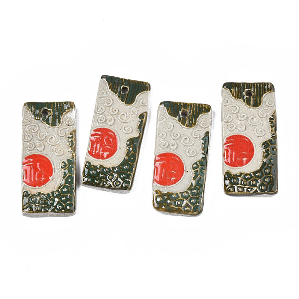 PandaHall Handmade Porcelain Big Pendants, Famille Rose Style, Rectangle, Orange Red, 62~63x28~29x6.5~9.5mm, Hole: 3mm Porcelain Rectangle..., Green
PandaHall Handmade Porcelain Big Pendants, Famille Rose Style, Rectangle, Orange Red, 62~63x28~29x6.5~9.5mm, Hole: 3mm Porcelain Rectangle..., Green