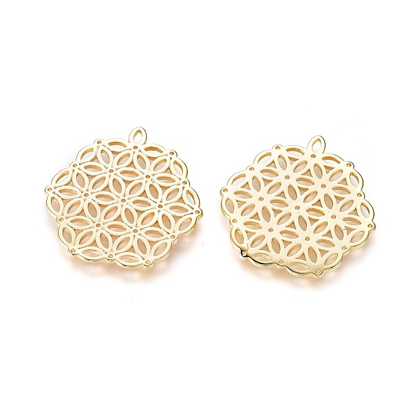 PandaHall Brass Pendants, Flower, Real 18K Gold Plated, 23.5x22.5x1mm, Hole: 1mm Brass Flower
PandaHall Brass Pendants, Flower, Real 18K Gold Plated, 23.5x22.5x1mm, Hole: 1mm Brass Flower