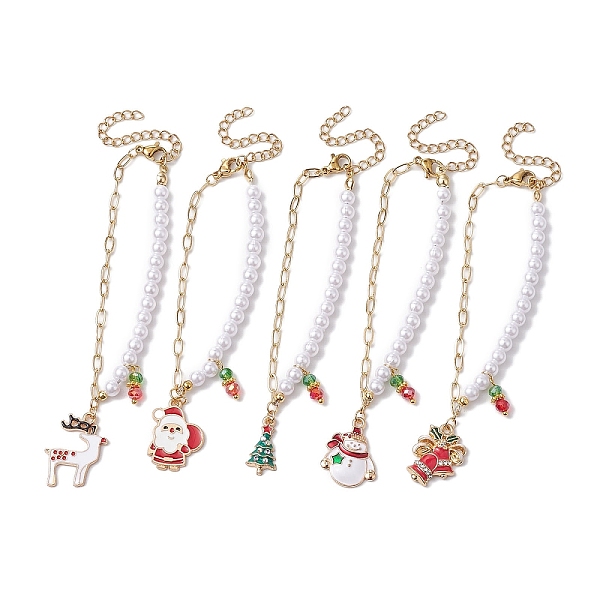 PandaHall 5Pcs 5 Styles Christmas Acrylic Imitated Pearl & Paperclip Chain Bracelets, Santa Claus & Deer Alloy Enamel Charm Stackable..., Multicolor
PandaHall 5Pcs 5 Styles Christmas Acrylic Imitated Pearl & Paperclip Chain Bracelets, Santa Claus & Deer Alloy Enamel Charm Stackable..., Multicolor