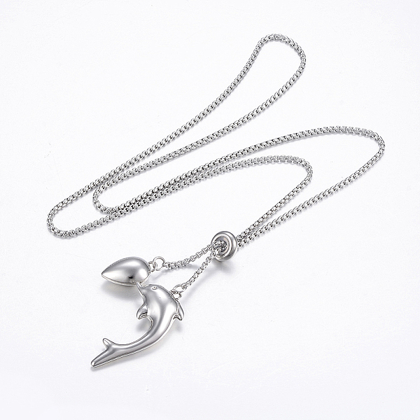 PandaHall Adjustable 304 Stainless Steel Lariat Necklaces, Slider Necklaces, Teardrop & Dolphin, Stainless Steel Color, 25.5 inch(65cm) 304...
PandaHall Adjustable 304 Stainless Steel Lariat Necklaces, Slider Necklaces, Teardrop & Dolphin, Stainless Steel Color, 25.5 inch(65cm) 304...